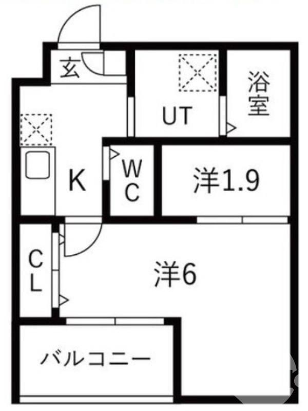シーエムシス(2K/2階)の間取り写真