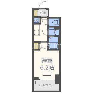 プレサンスタワー北浜(1K/9階)の間取り写真