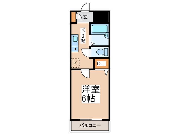 ミルクフラット(1K/2階)の間取り写真