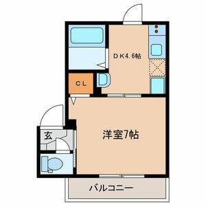クレスト三軒茶屋(1DK/2階)の間取り写真