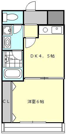 CORRECT FORET 住道(1DK/5階)の間取り写真
