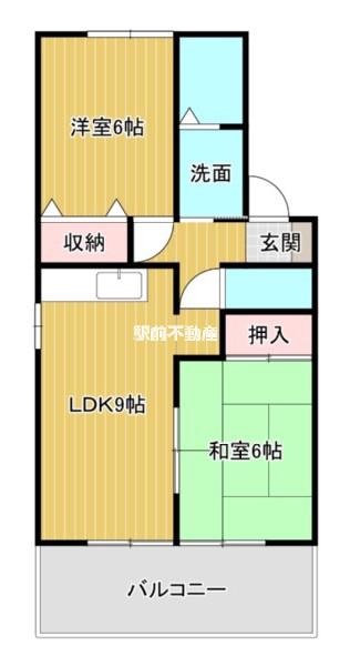 セジュール井上(2DK/2階)の間取り写真