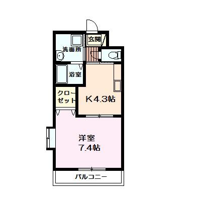 アンクレージュ・KAZ(1DK/5階)の間取り写真