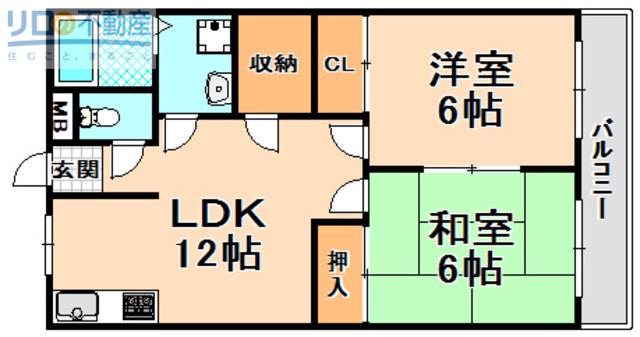 内山マンション(2LDK/3階)の間取り写真