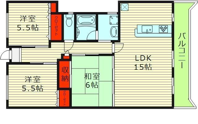 アビタ山本放出西(3LDK/7階)の間取り写真
