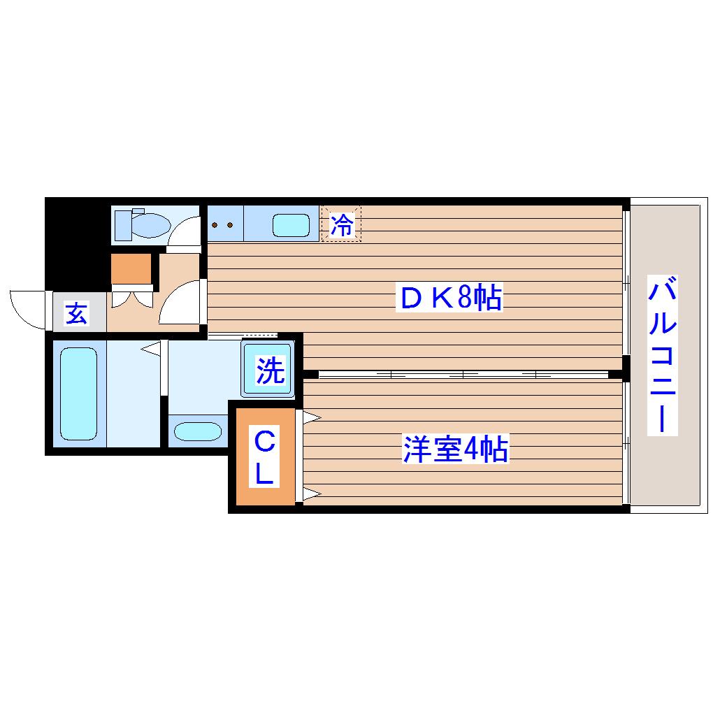 コモンリード華孝(1LDK/1階)の間取り写真