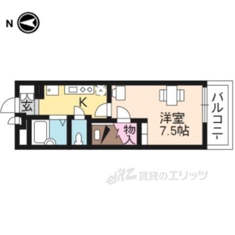 レオパレス西ノ京円町(1K/4階)の間取り写真
