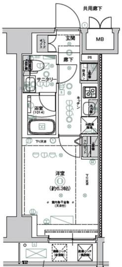 CREST TAPP新横浜(1K/11階)の間取り写真