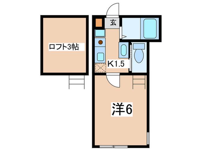 シティハイツII(1K/2階)の間取り写真