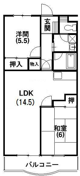 カーサマルコ(2LDK/3階)の間取り写真