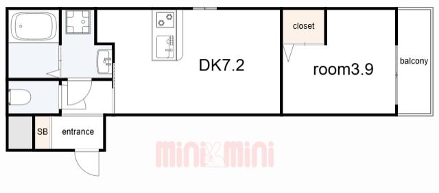 エハコ板宿ヒルサイド(1DK/1階)の間取り写真