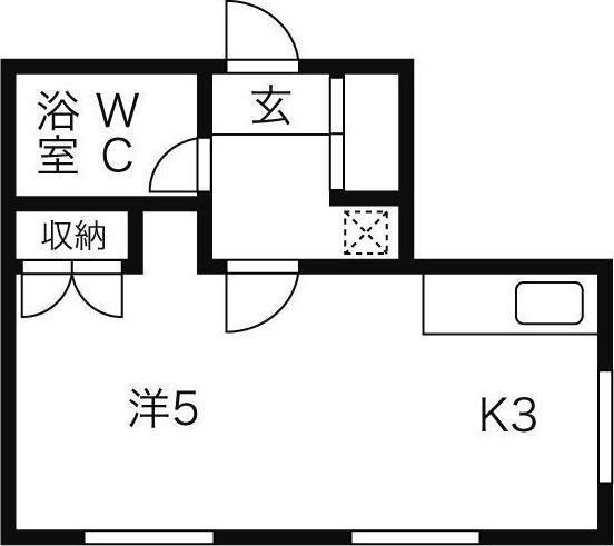 平岸サンコーポラス(1DK/3階)の間取り写真