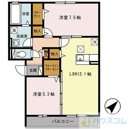 アーバンヒルズ(2LDK/3階)の間取り写真