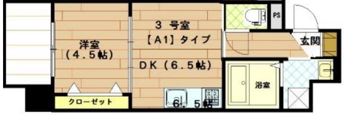 FOREST COURT南大江公園(1DK/8階)の間取り写真