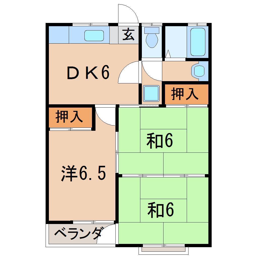 メモリーハイツ(3DK/1階)の間取り写真