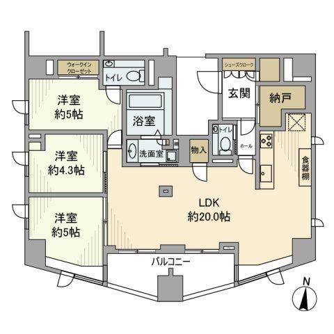 パークハウス本郷三丁目アーバンス(3LDK/8階)の間取り写真