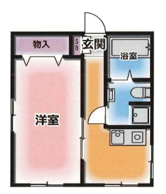 荒田文化(1DK/3階)の間取り写真