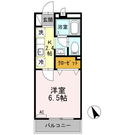 プレアディス2000(1K/2階)の間取り写真