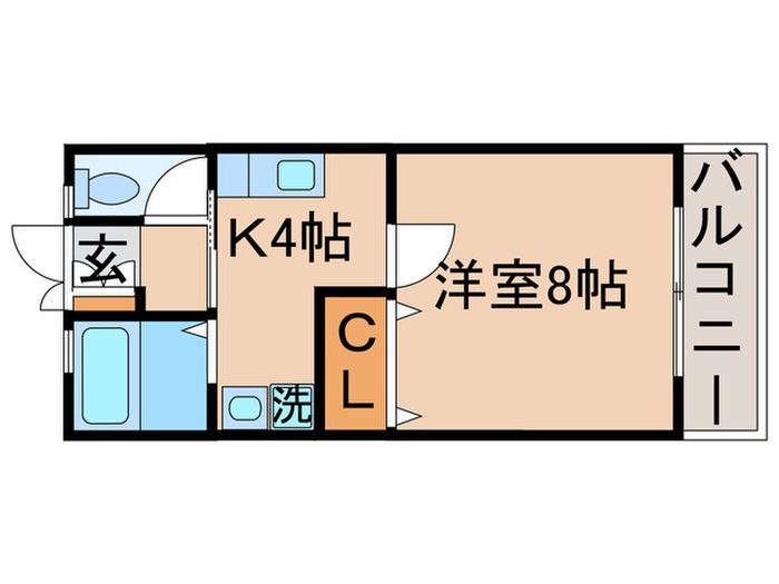 フリーデ2(1K/2階)の間取り写真