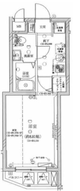 ディアレイシャス成増(1K/3階)の間取り写真
