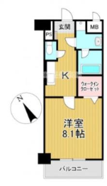 モントーレヒルズ東櫛原(1K/3階)の間取り写真