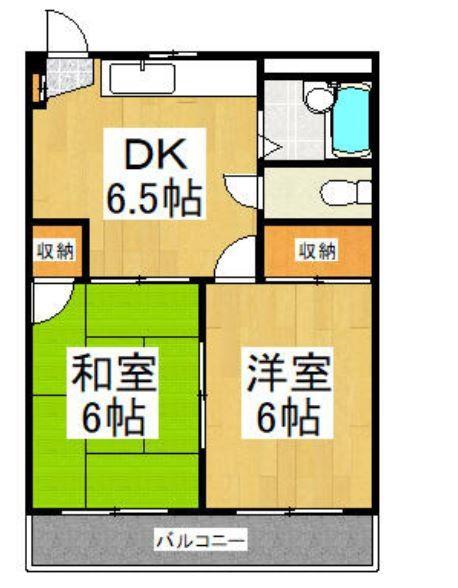 サンハイツ新堀(2DK/1階)の間取り写真