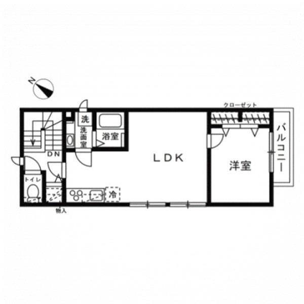 LA MAISON九段坂上B(1LDK/2階)の間取り写真