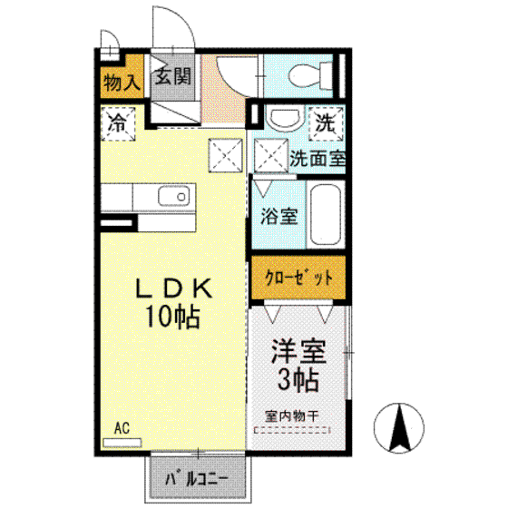 スプルース順(1LDK/2階)の間取り写真
