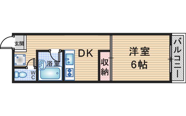 リアライズ蛍池(1DK/5階)の間取り写真