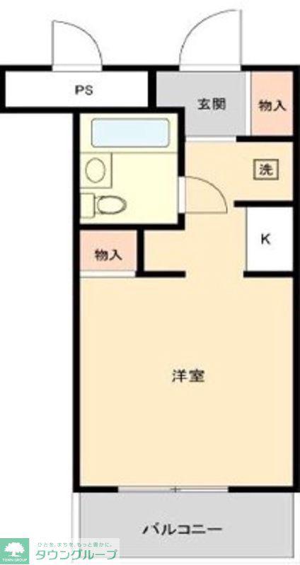 トップ片倉第一(ワンルーム/4階)の間取り写真