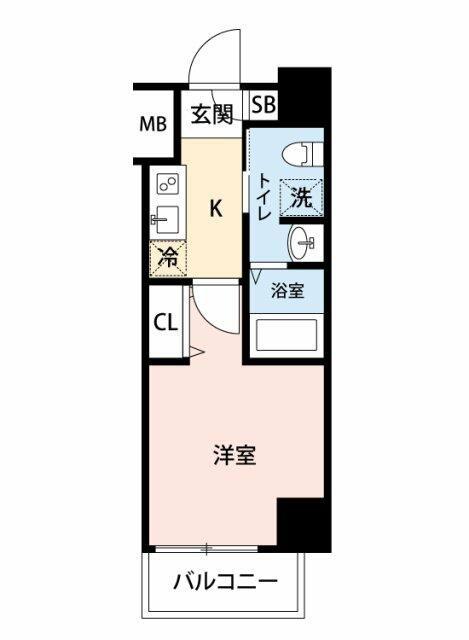 マイナビSTAYルリオン北千住(1K/5階)の間取り写真