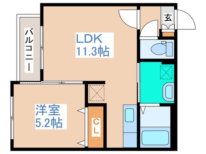 LIBERTY COURT(1LDK/2階)の間取り写真