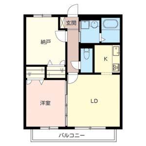 グロリオーサ(1SLDK/2階)の間取り写真