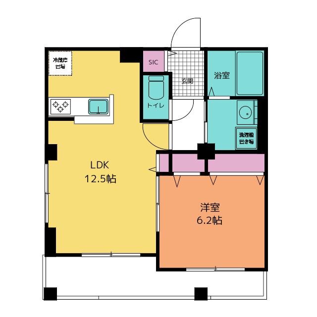 ブールバール新綱島(1LDK/2階)の間取り写真
