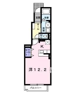 ひまわり(ワンルーム/1階)の間取り写真
