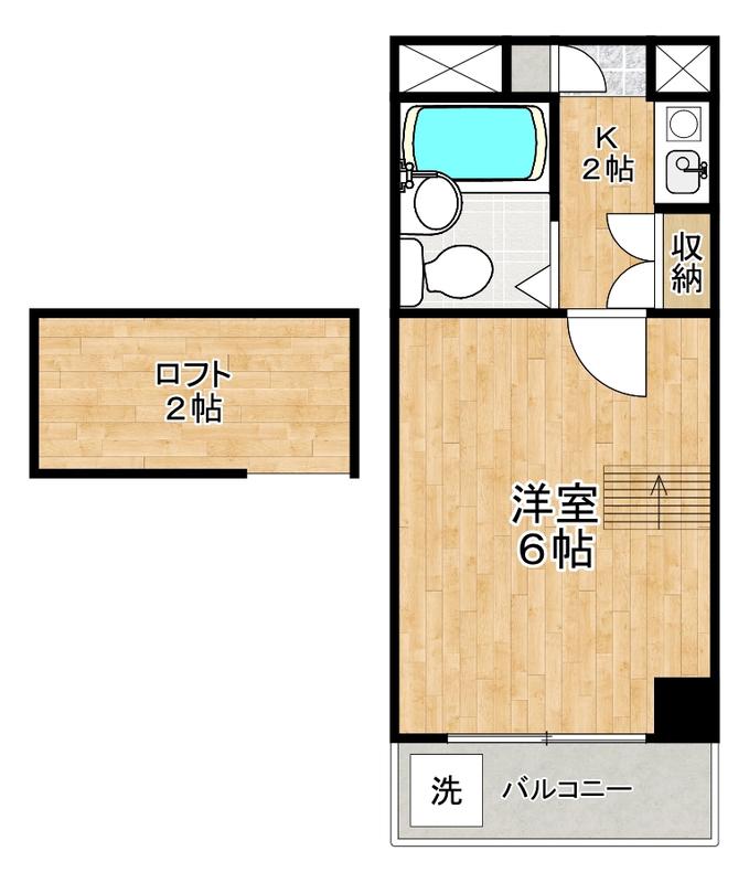 グリーンハイツアオキ(1K/2階)の間取り写真