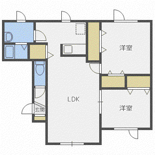 ピトレスクIV(2LDK/2階)の間取り写真