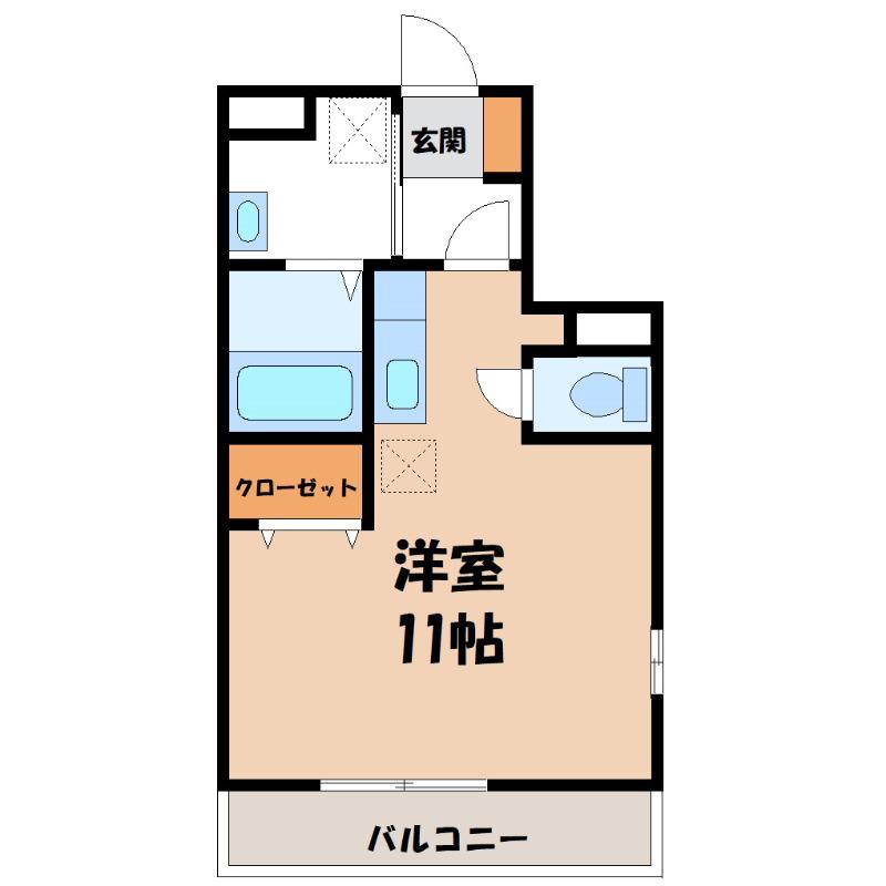 BIZSTAY古河(ワンルーム/1階)の間取り写真