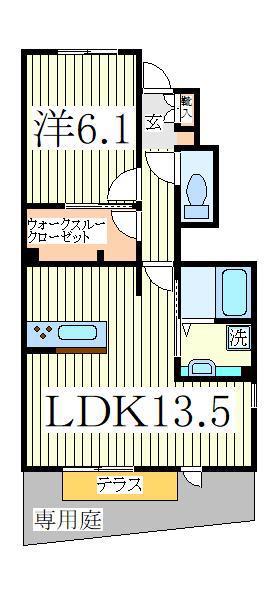 クレアIII(1LDK/1階)の間取り写真
