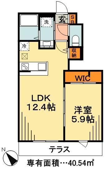VILLA DE LA PAIX(1LDK/1階)の間取り写真