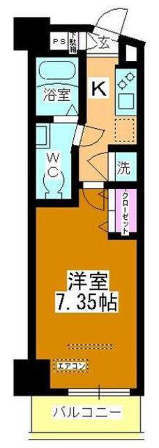 アルファコート西川口6(1K/8階)の間取り写真