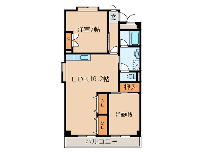 ソレイユIWATA(2LDK/1階)の間取り写真