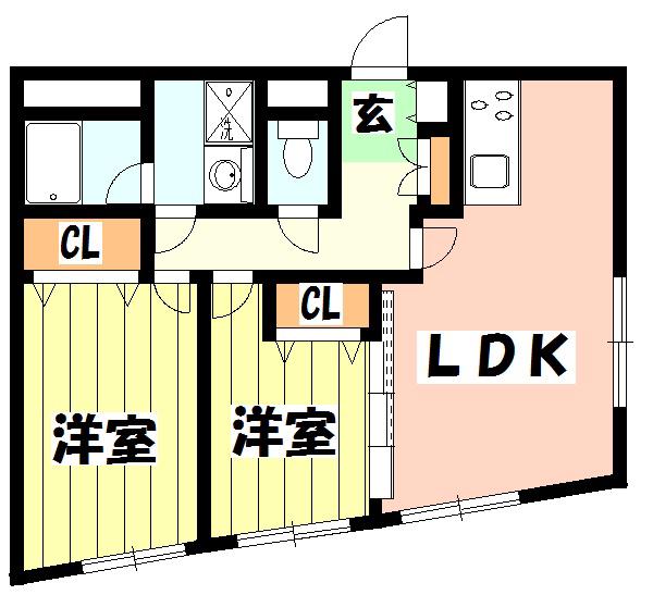 AMENITY55(2LDK/3階)の間取り写真