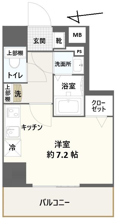 CREST TAPP川崎港町(ワンルーム/5階)の間取り写真
