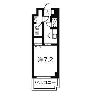 びいⅥ植田(1K/9階)の間取り写真