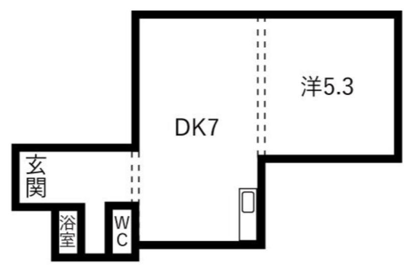 琴似ドムール(1DK/2階)の間取り写真