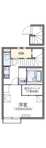 レオネクストソレイユ(1K/2階)の間取り写真