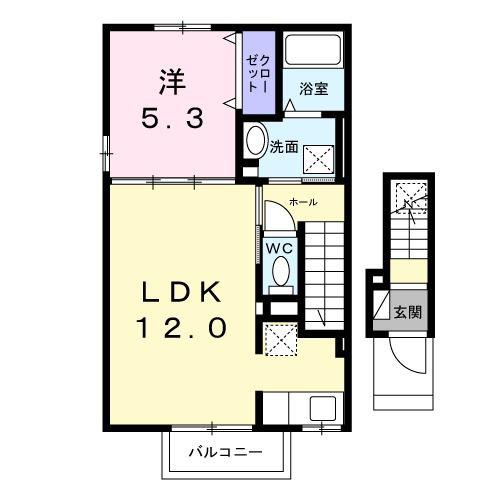 グローブレジデンスⅠ(1LDK/2階)の間取り写真