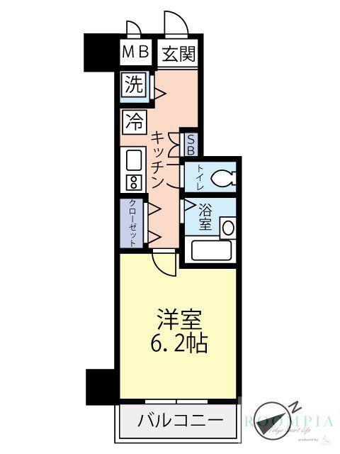 グランヴァン東中野III(1K/7階)の間取り写真