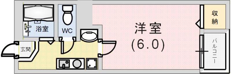 LEFIELD002(1K/3階)の間取り写真